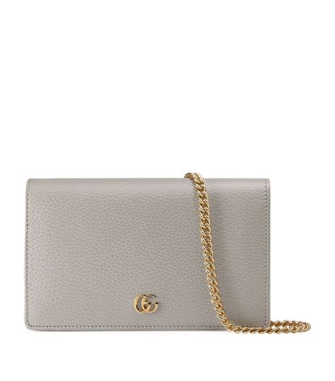 gucci woc marmont wallet on chain grey|Gucci Marmont leather mini chain bag.